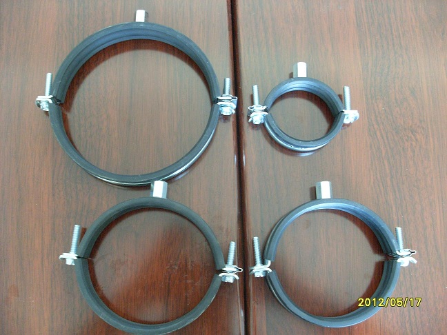 clamps, pipe clamps, clamps with rubber seals, clips, rings
